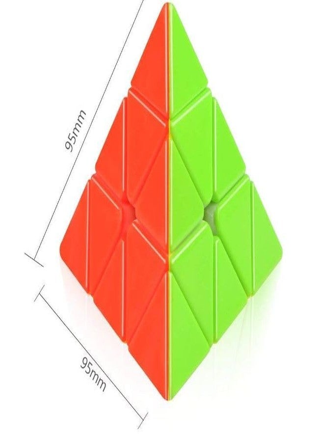 AZE Enterprises Pyramid Triangle Cube and 2x2 Cube Combo Set of 2 High Speed Sticker-Less Puzzle Cube, Multi Color.(Pyramid Cube and 2x2 Cube) - Image 2